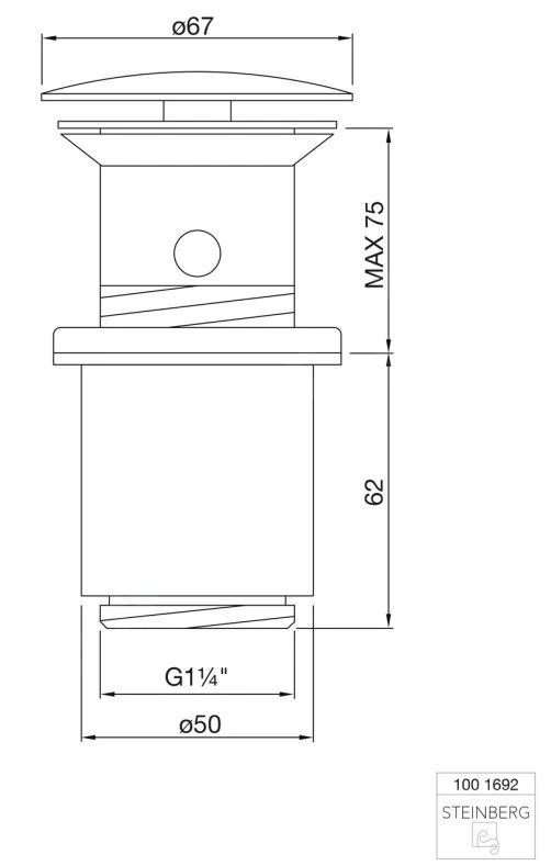 Steinberg 100 - Afsluitbare Uitlaat, ClickClack, Chroom 100 1692 - Afbeelding 2