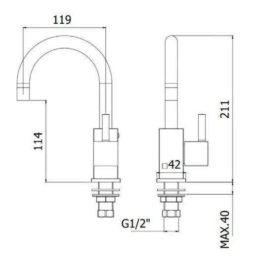 Paffoni Level - Koudwaterkraan, Rvs LEA091ST - Afbeelding 2