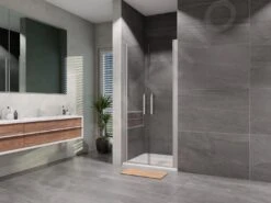 Lansanit LitEX Elisa - Douchedeur 2 Delig 800 Mm, Glanzend Aluminium/helder Glas AS2-80-190-C