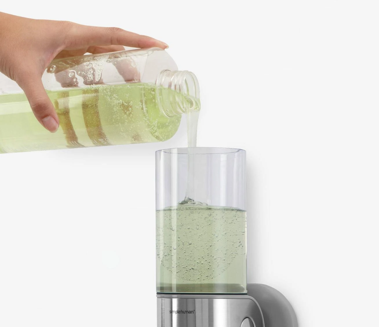 Simplehuman Badkamer Accessoires - Zeepdispenser Met Houder, 444 Ml, Gebrosteld Rvs BT1034 - Afbeelding 4