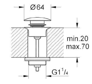 Grohe Afvoergarnituren - Afvoerplug, Chroom 65807000 - Afbeelding 2