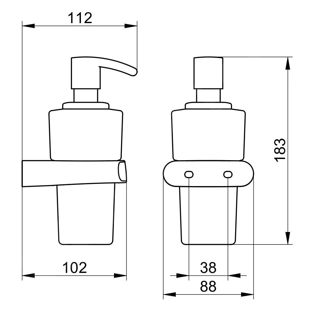 Keuco Elegance - Zeepdispenser Met Houder, 220 Ml, Mat Glas/chroom 11653019000 - Afbeelding 2