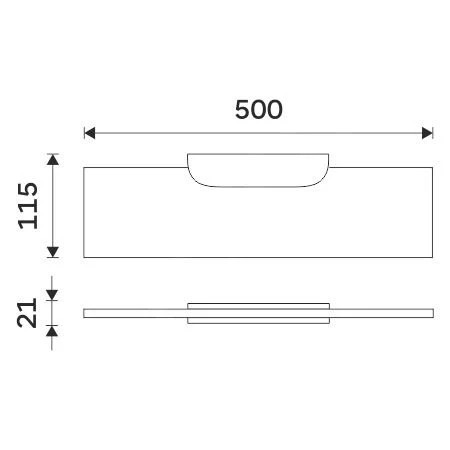 Nimco Nikau - Plank, Lengte 500 Mm, Mat Glas/chroom NK 30091B-50-26 - Afbeelding 2