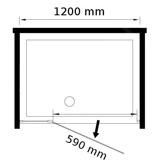 Lansanit LitLUX Slim Tadao - Pendel Douchedeur, Black Line 1200 Mm, Mat Zwart/helder Glas PD3-12-B - Afbeelding 2