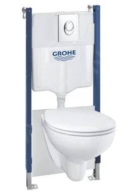 Grohe Solido - Voorwand Montageset, Bau Ceramic Toilet En Softclose Zitting, Start Bedieningsplaat, Chroom 39419000
