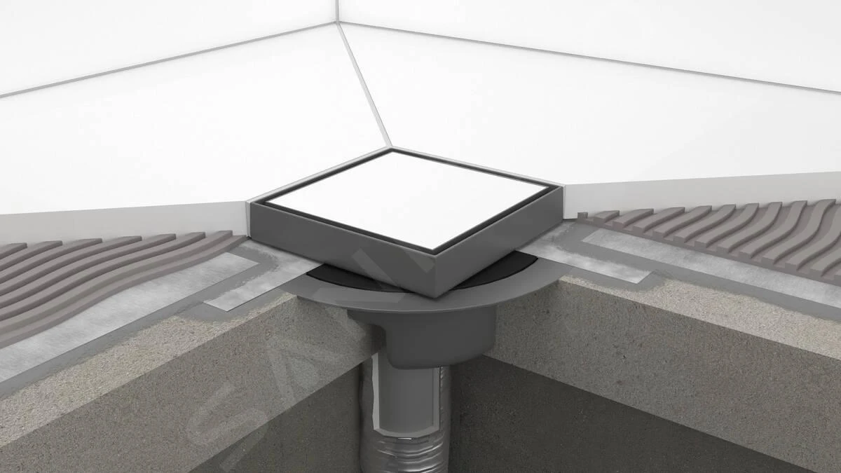 Hansgrohe RainDrain Spot - Doucheput Met Rooster 150x150 Mm, Te Betegelen Aan Achterkant, Geborsteld Rvs 56112800 - Afbeelding 3