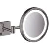 Hansgrohe AddStoris - Make-up Spiegel Wandmontage Met LED-verlichting, Geborsteld Zwart Chroom 41790340