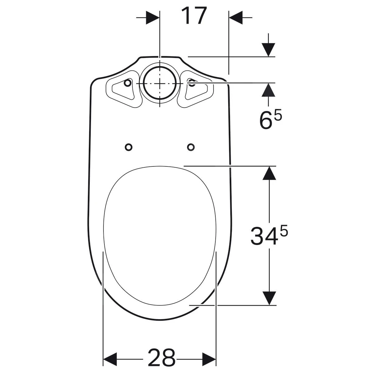 Geberit Selnova - Staande Toiletpot, Bodemafval, 670x360 Mm, Wit 500.281.01.1 - Afbeelding 2